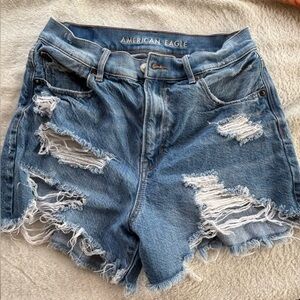 American Eagle Outfitters Ripped Blue Jean Shorts